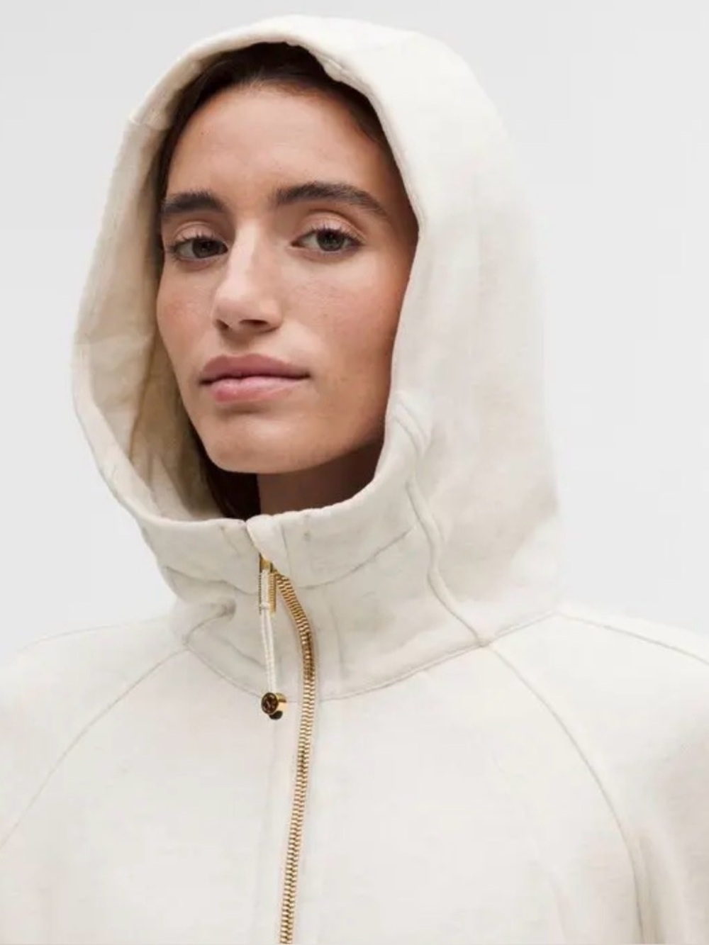 Lululemon Scuba Full-Zip Hoodie - Heathered Light Ivory/Gold